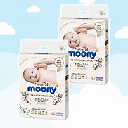 COMBO 2 Bỉm - Tã dán Moony Natural size S- 58 miếng cho bé 4-8kg