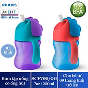 Bình tập uống bằng nhựa có ống hút Philips Avent 200ml 7oz cho bé từ 9