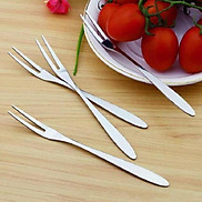 Bộ 10 Dĩa nĩa inox 2 răng ăn trái cây hoa quả dài 13 cm