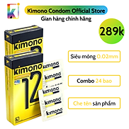 Combo 2 hộp Bao cao su Kimono Gold Siêu mỏng 0.02mm - Bôi trơn gốc nước