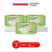 Combo 3 Bao Khăn Ướt Lau Sàn Nhà LET-GREEN 12 Miếng Bao