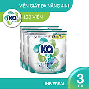 Combo 3 Túi Viên Giặt Xả Đa Năng 4 Trong 1 KA Universal 40 Viên Túi