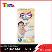 Tã Quần Bobby Extra Soft-Dry Size L 9-13kg Gói 52 Miếng