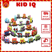 Đồ chơi giáo dục sớm cho bé đoàn tàu nam châm chở số bằng gỗ Kid IQ