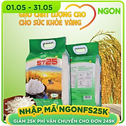 Gạo ST25 đặc sản gạo ngon chính hiệu Gente Food túi 5kg, Cơm Thơm, Dai