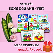 Sách vải cho bé sơ sinh 1 tuổi song ngữ bằng vải khử trùng an toàn giúp bé