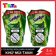 Combo 2 Túi Khổng Lồ Nước rửa chén Sunlight Extra Khử Mùi Tanh Match Trà