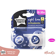 Ty ngậm dạ quang cho bé Tommee Tippee Night Time 18-36 tháng vỉ đôi