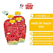 Combo 4 Túi Nước Ép Thạch Dâu - 90% Nước Ép Trái Cây Thật