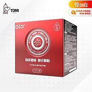 Hộp 10 cái Bao cao su OLO 0.01 Large Bump Stimulation - Siêu mỏng, nóng