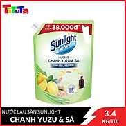 Nước lau sàn Sunlight Thiên nhiên chiết xuất Chanh Zuzu & Sả túi 3.4 Kg