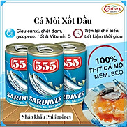 Chính hãng Cá mòi ngâm dầu 555 Philippines - Khối lượng 155g x 3 hộp