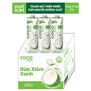 Thùng 12 Hộp Nước Dừa Cocoxim Xanh 1000ml x12 Hộp