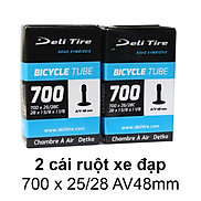 ruột xe đạp 700x25 28 van Mỹ dài 48mm DELI-TIRE cặp 2 cái săm xe đạp