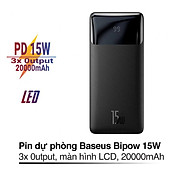 Pin sạc dự phòng 15W Baseus Bipow Digital pin 20000mAh màn hình LCD 3