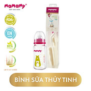 Combo 1 Bình Sữa Thủy Tinh Cổ Rộng Mamamy 240ml chống sạc và đầy hơi và 1