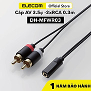 Cáp AV 3.5 -2xRCA 0.3m ELECOM DH-MFWR03 hàng chính hãng - Bảo hành 12 tháng