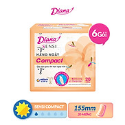 Combo 6 Băng vệ sinh hàng ngày Diana Sensi Compact không cánh gói 20 miếng