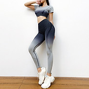 Bộ quần áo tập gym yoga thể thao nữ AMIN AM003 áo có mút ngực, vải dệt kim