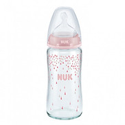 Bình Sữa NUK Thủy Tinh 240ml Núm Ti Silicone S1 Size M NU66128