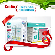 Combo 1 Hộp túi trữ sữa Pur + Bộ 3 bình trữ sữa Pur