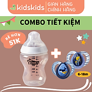 COMBO Bình sữa ty siêu mềm tự nhiên Tommee Tippee Closer to Nature 260ml &