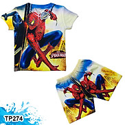 Đồ Bộ Thun Có Tay In 3D cho bé trai hình Spiderman