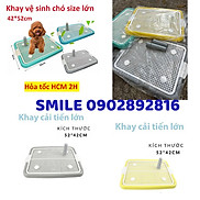 MẪU MỚI Khay vệ sinh Cho Chó Size Lớn 42x52cm Kèm Trụ Chó Dưới 10kg