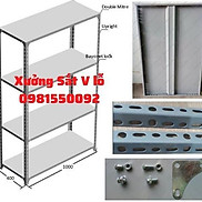 Kệ sắt V lỗ Rộng30cm x Dài120cm x cao 1m-1,2m-1,4m-1,5m-1,6m4 tầng. kệ sắt