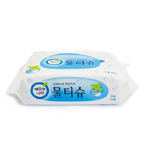 Giấy ướt Kleannara Applemint wet tissue cap 80 sheets táo,nắp