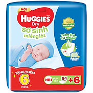 Miếng lót sơ sinh NB1 HUGGIES DRY 64 miếng + 6 miếng cùng loại