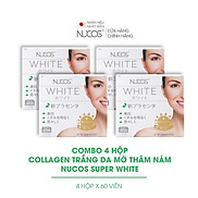 Combo 4 hộp Viên uống Nucos White trắng da mờ thâm nám 60 viên