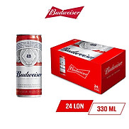Thùng 24 Lon Bia Budweiser Chính Hãng 330ml lon