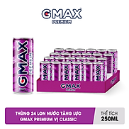 Thùng 24 Lon Nước Tăng Lực Gmax Premium vị Nho 250ml x 24