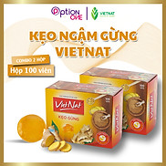 COMBO 2 HỘP Kẹo ngậm hỗ trợ tiêu hóa, giảm cảm cúm gừng Vietnat 100 viên