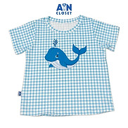 Áo ngắn tay unisex họa tiết Cá heo xanh thun cotton - AICDBGWMP9CG