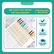 Combo 12 bút brush Soft viết calligraphy màu pastel trang trí sổ Bullet