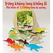 Trứng Khủng Long to, Khai Quật 12 con Khung Long Mini Dạ quang Phát Sáng