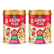 Bộ 2 Lon Sữa Bột Vinamilk Dielac Grow Plus 2+ - Đỏ Hộp Thiếc 900g