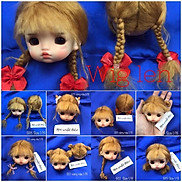 Wig len Tóc giả dành cho búp bê BJD Size 1 8, Baboliy, Amy handmade.