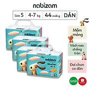 COMBO 4 Bịch Tã Bỉm Dán Nabizam UltraThin Nội Địa Hàn Lõi Thấm Hút 3 Lớp