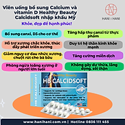 Viên uống bổ sung Calcium và vitamin D Healthy Beauty Calcidsoft nhập khẩu