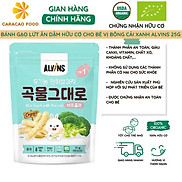 Bánh gạo lứt ăn dặm hữu cơ cho bé vị bông cải xanh Alvins 25g