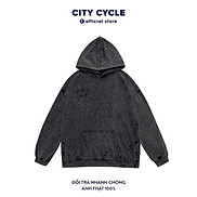 Áo hoodie unisex acid Button rách City Cycle