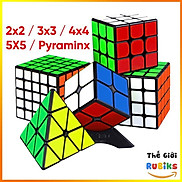 Combo 5 Khối Rubik Viền Đen MoYu 2x2 3x3 4x4 5x5 Tam Giác Pyraminx