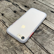 Ốp lưng chống sốc dành cho iPhone 7 vs iPhone 8 nút bấm màu đỏ - Màu trắng