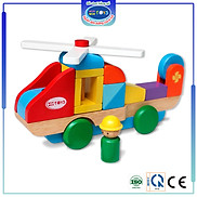 Đồ chơi gỗ Trực thăng lắp ráp Winwintoys 65262 Phát triển tư duy logic và