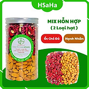 Mix Hỗn Hợp Hạt Tách Vỏ HSaHa  Hạt óc chó Đỏ + Hạnh nhân