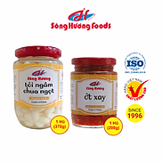 Combo 1 Hũ Tỏi Ngâm Chua Ngọt 370g + 1 Hũ Ớt Tươi Xay 200g Sông Hương Foods