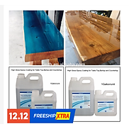 Bộ 10kg keo epoxy resin trong suốt làm bàn ghế